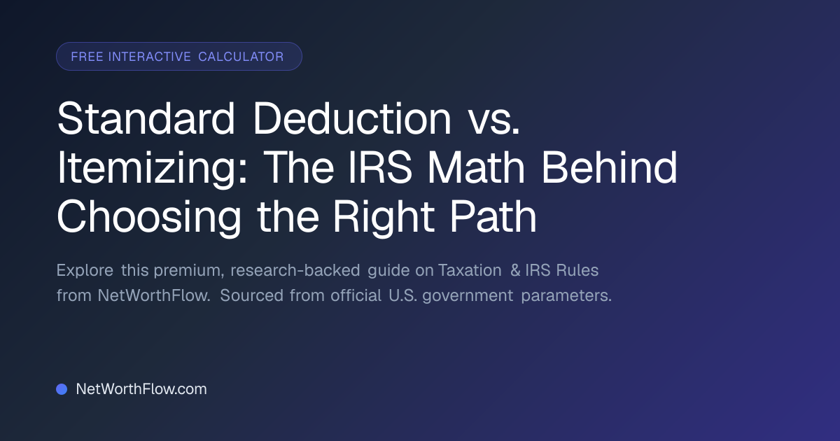 Standard Deduction vs. Itemizing: The IRS Math Behind Choosing the ...